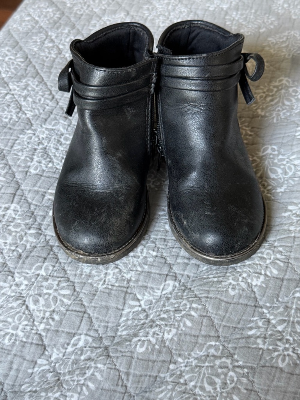Self Esteem Black Girls Ankle Boots with Side Bow